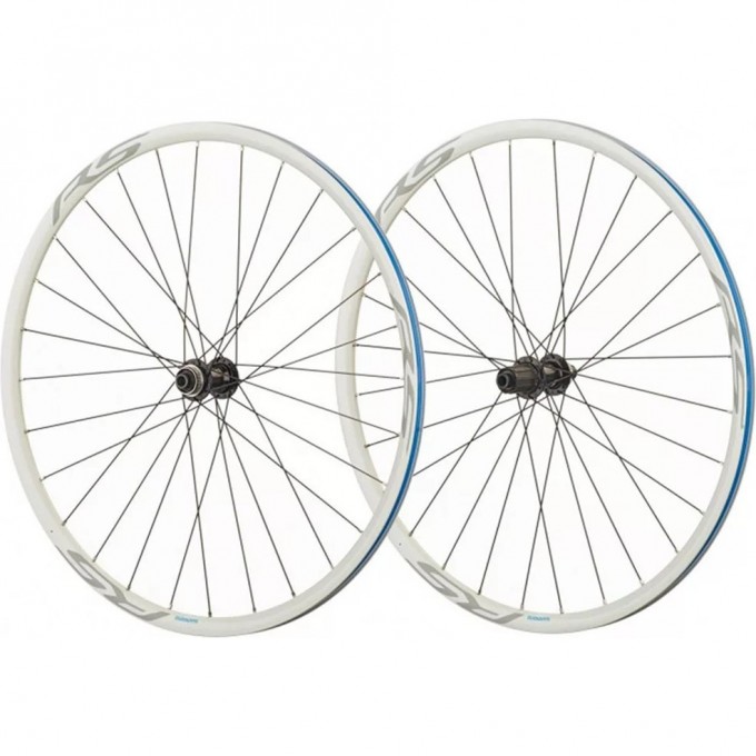 Комплект колес SHIMANO RS170, ПЕР. ЗАДН, 10-11СК, КЛИНЧЕРН. ПОД ДИСК. ТОРМ. C.LOCK, ПОД ПОЛЫЕ ОСИ, ЦВ. БЕЛЫЙ EWHRS170P12DW