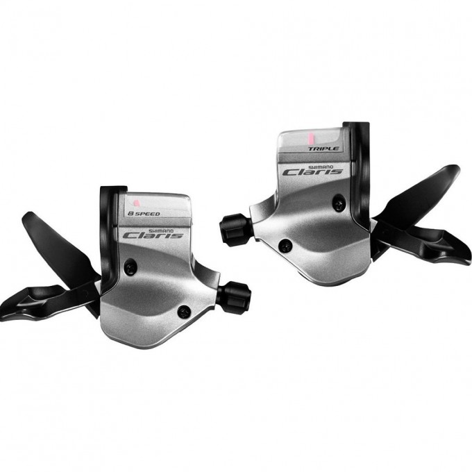 Шифтер SHIMANO CLARIS, 2400, ЛЕВ/ПР, 2X8СК, ТРОС+ОПЛЕТКА, ДЛЯ ПЛОСК. РУЛЯ ESL2400DPA