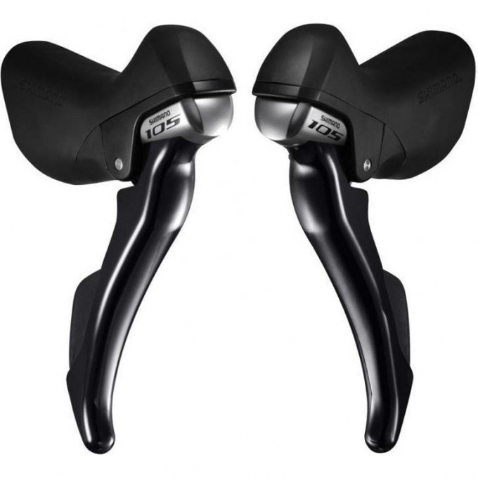 Шифтер/Тормозная ручка SHIMANO 105, R7000, левый/правый, 2x11 соростей, трос+оплетка, черный ISTR7000DPAL