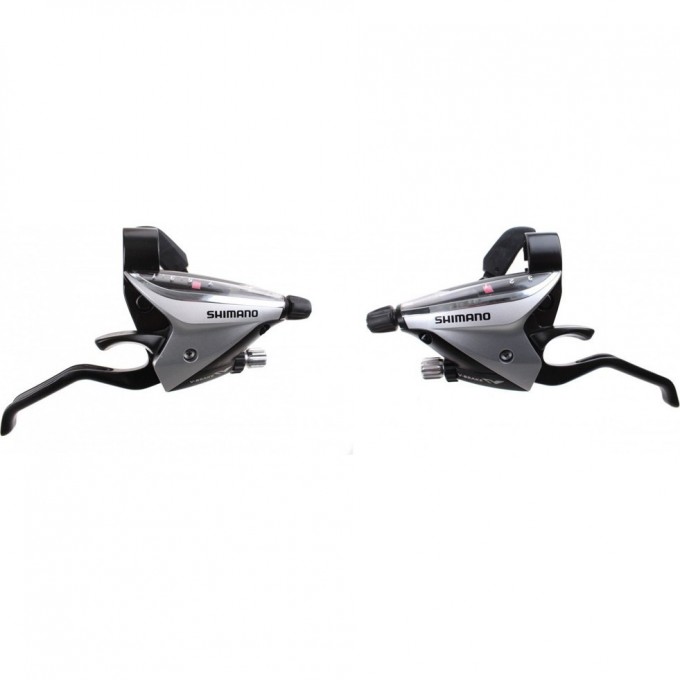 Шифтер/Тормозная ручка SHIMANO ACERA, EF65, ЛЕВ/ПР, 3X8СК, ТРОС+ОПЛЕТКА, ЦВ. СЕРЕБРИСТЫЙ ESTEF65P8A3S