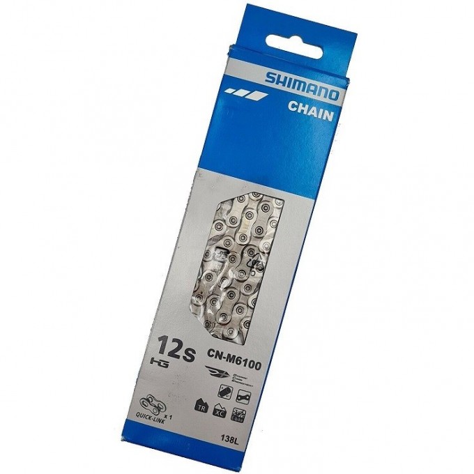 Цепь SHIMANO DEORE, M6100, 12 скоростей, 138 звеньев, с замком ICNM6100138Q