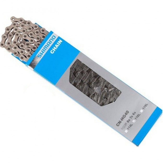 Цепь SHIMANO HG40, 6/7/8СК, 116 ЗВ., АМП.ПИН (1ШТ) ECNHG40116I