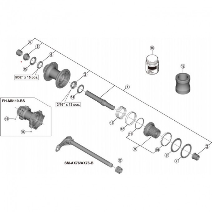 Левая контрагайка SHIMANO для FH-M8110 Y3G104000