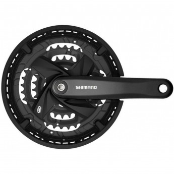 Система SHIMANO ALTUS, M371, 170 мм, квадрат, 44/32/22, с болтами, с защитой, черный