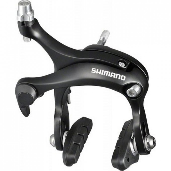 Тормоз клещевой SHIMANO, R451, задний, гайка: 10.5мм, пролет 57мм, колодки R50T2, EBRR451AR73L