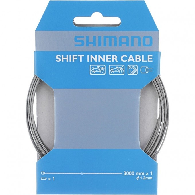 Трос переключателя SHIMANO трос: 1.2X3000 мм , нержавейка, 1 штука, Y60030014